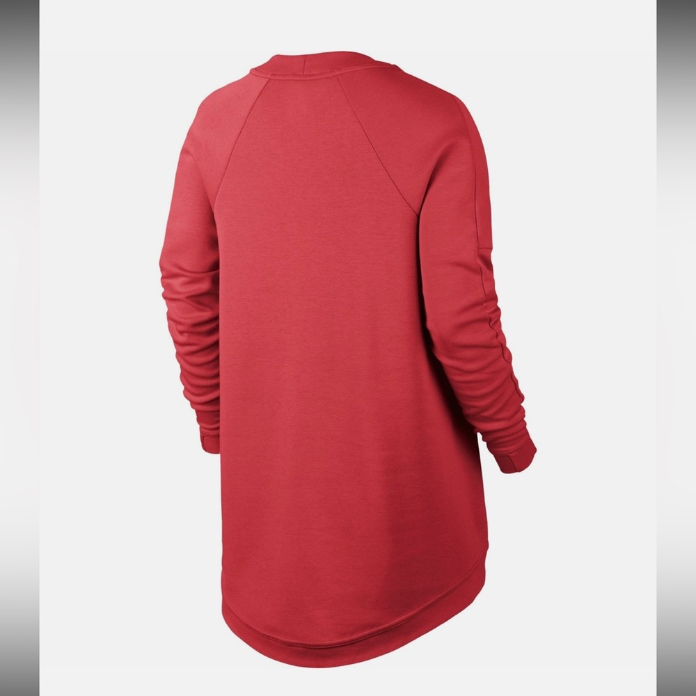 NWOT Nike Sportswear Tech Fleece Women's V-Neck Sweatshirt Ember Glow - Picture 3 of 10